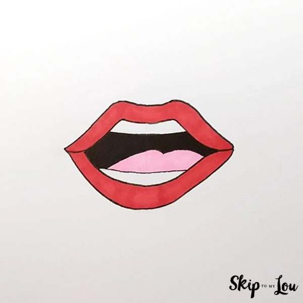 Skip to my Lou - How to Draw a Mouth - Finished mouth drawing