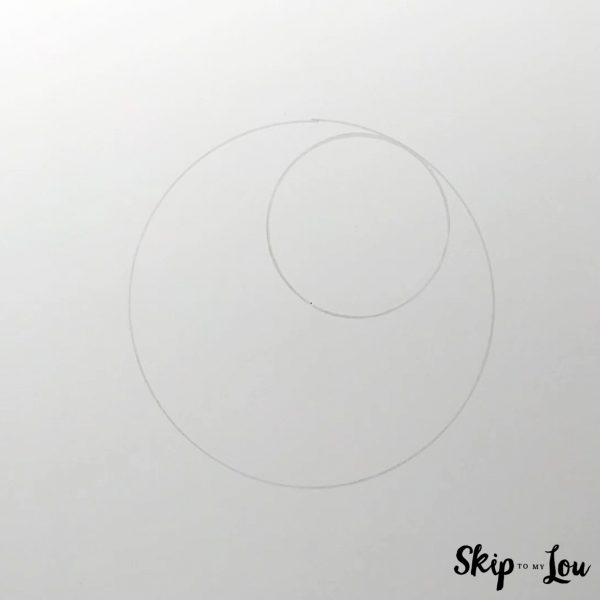 Panda drawing - Step 1 - Guide circles