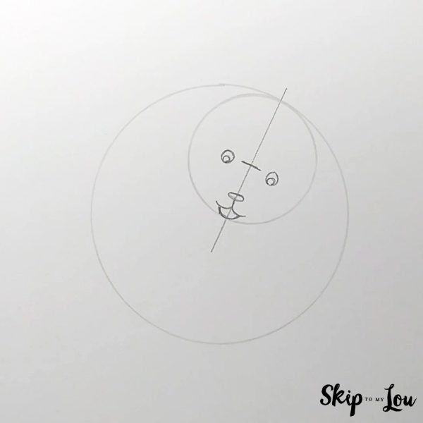 Panda drawing - Step 3 - Face features