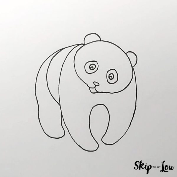Panda drawing - Step 6 - Thick outline