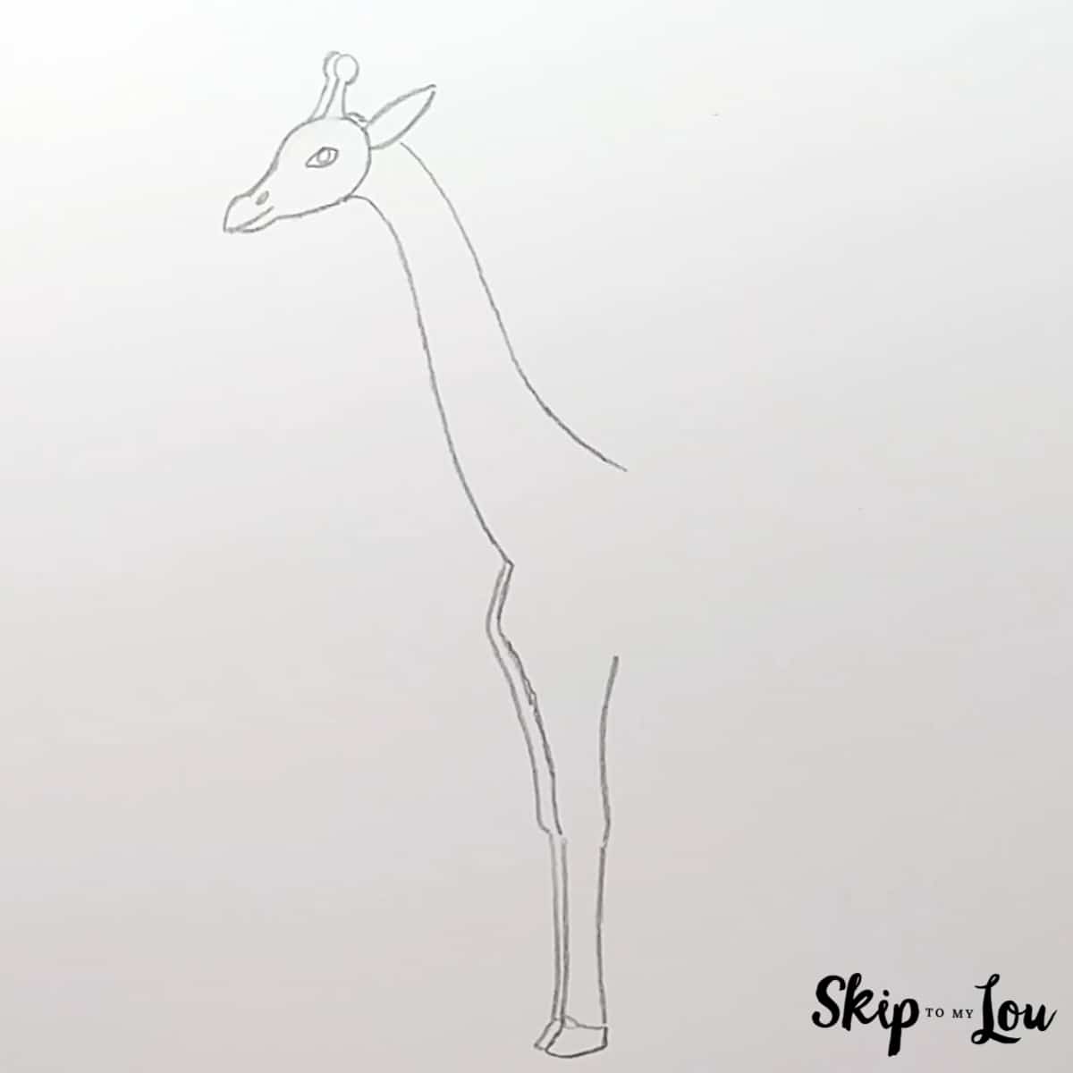 Realistic Giraffe Drawing Guide - Step 4 - Front legs