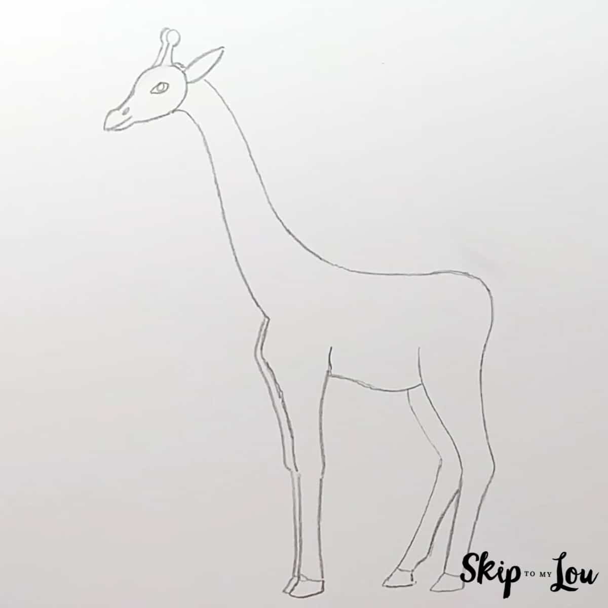 Realistic Giraffe Drawing Guide - Step 5 - Back legs