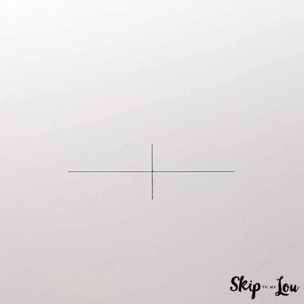 Step 1 - how to draw lips. Draw a cross - Skip to my Lou