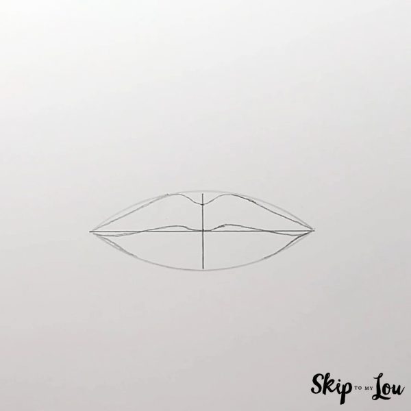 Step 5 - how to draw lips. Detail the outline of the lips - Skip to my Lou