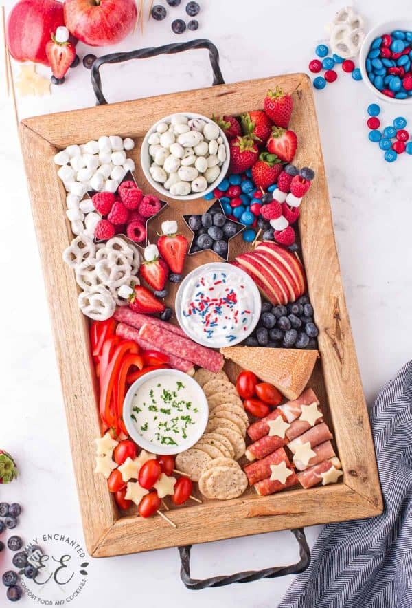a board with sweet, savory, and delicious options from emily enchanted.