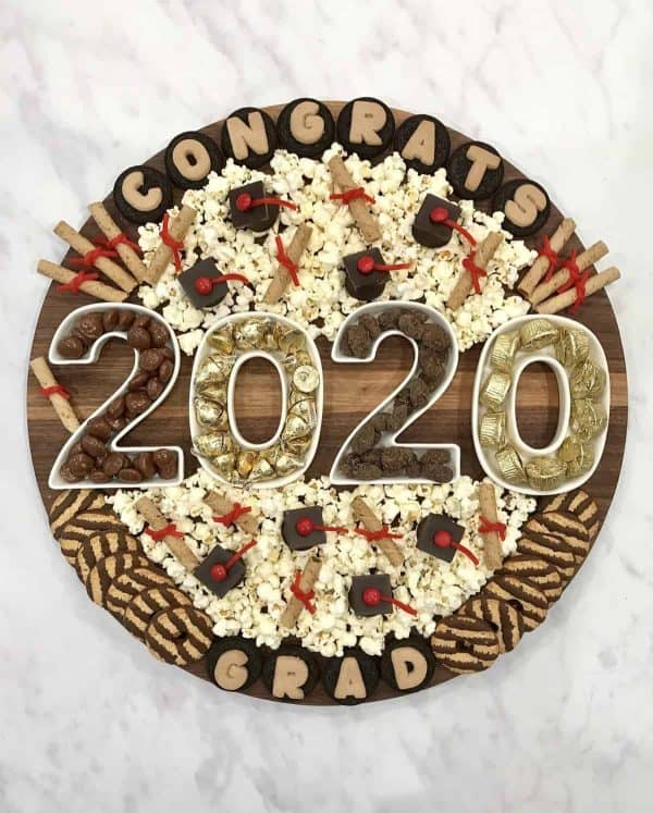 graduation candy and snack board from the baker mama