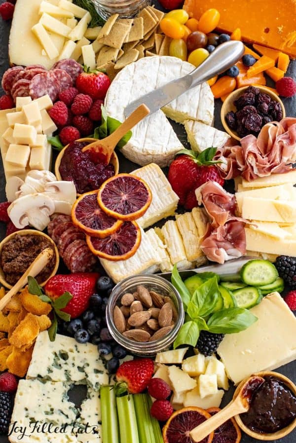 joy filled eats includes fruit, sugar-free jam, cheese and more