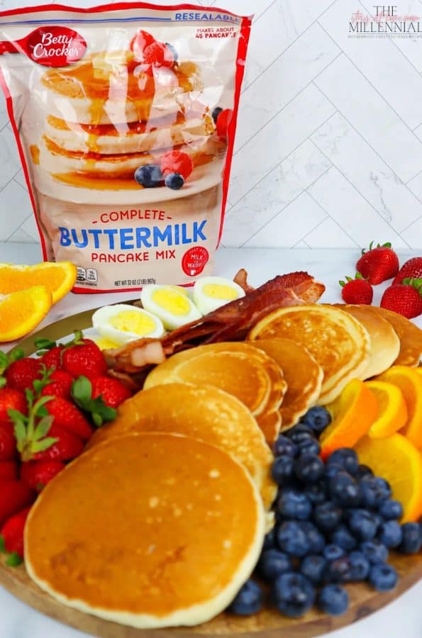 easy bag mix pancakes with blueberries, strawberries, and more from The millennial sathm. 