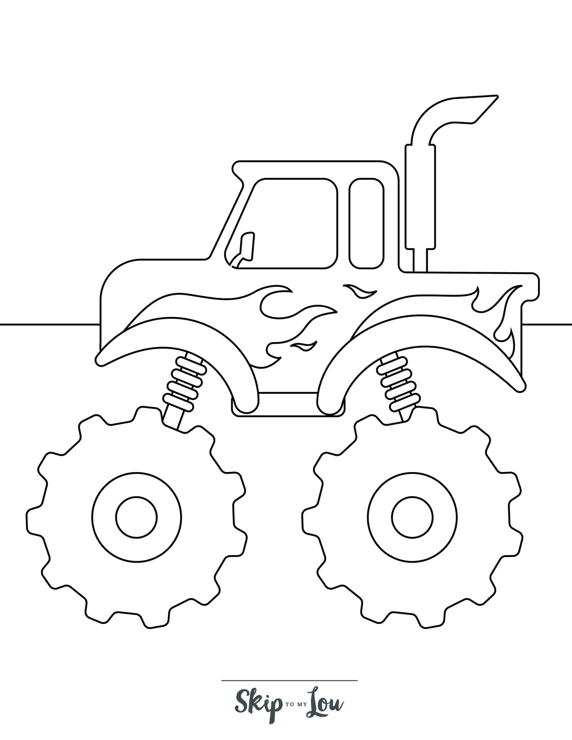 Monster Truck Coloring Page 2 - Small monster truck with big wheels