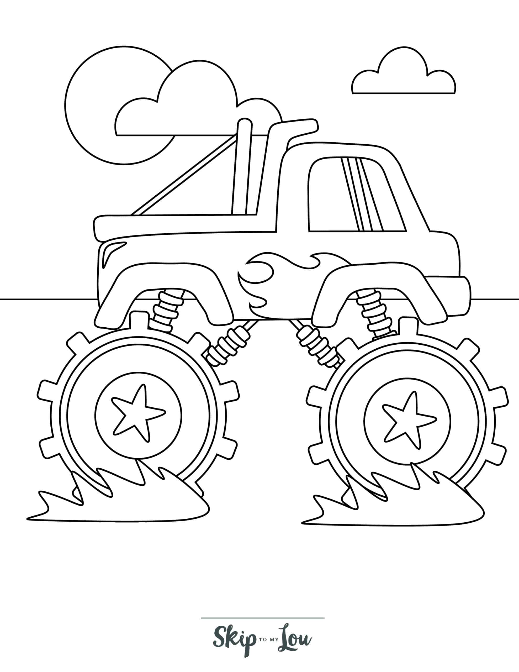 Monster Truck Coloring Page 10 - Little monster truck with massive wheels