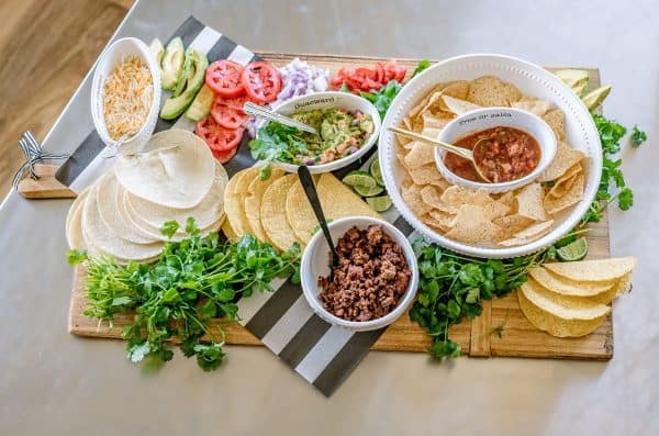 Katrina and co with a simple taco charcuterie board with the traditional food.