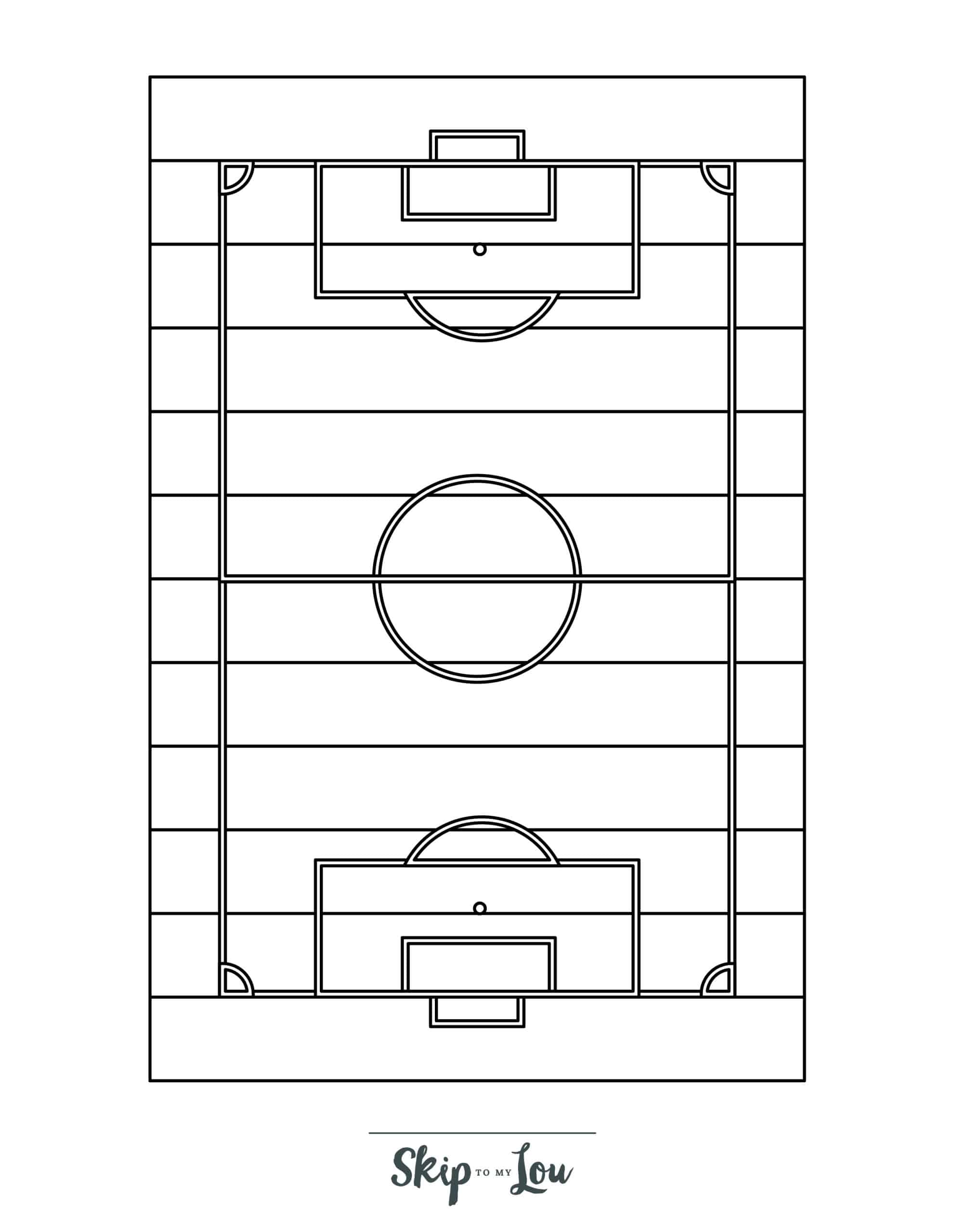 Football Coloring Page 2 - Overhead view of football pitch