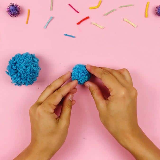 pom pom made from fork