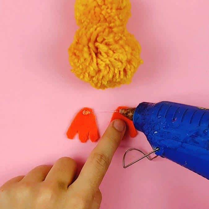 hot glue orange feet