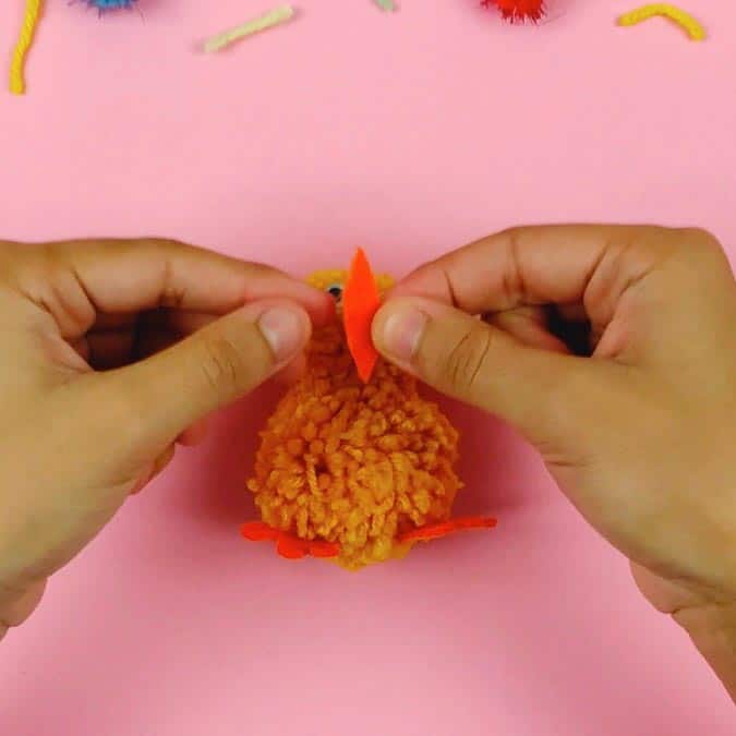 diamond shape orange felt beak