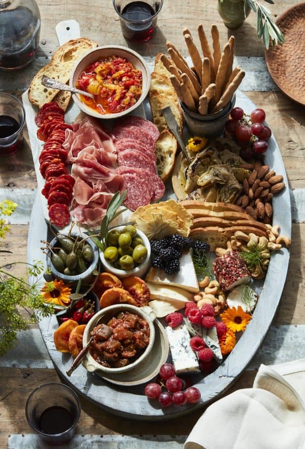A summer charcuterie board with Delallo foods from delallo.