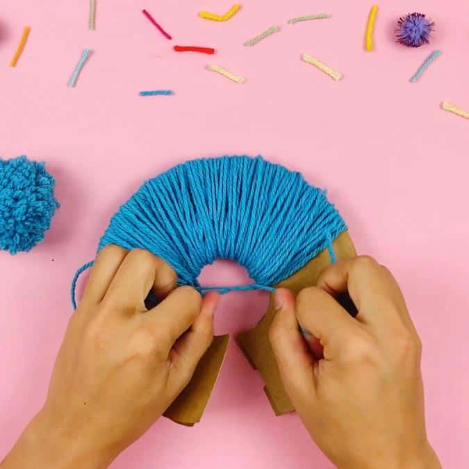 tie yarn in the middle