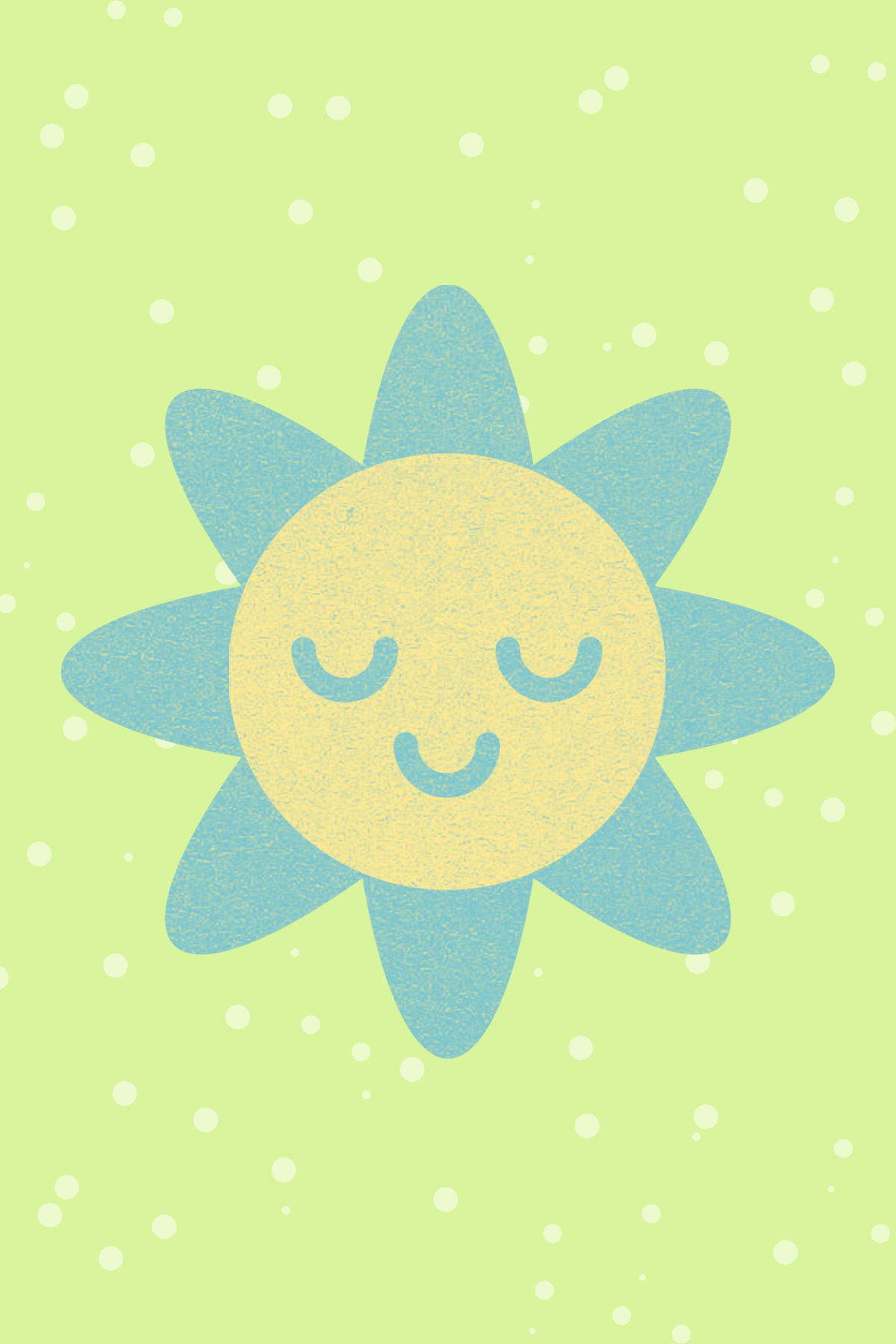 Image shows a drawing of a flower over a green background