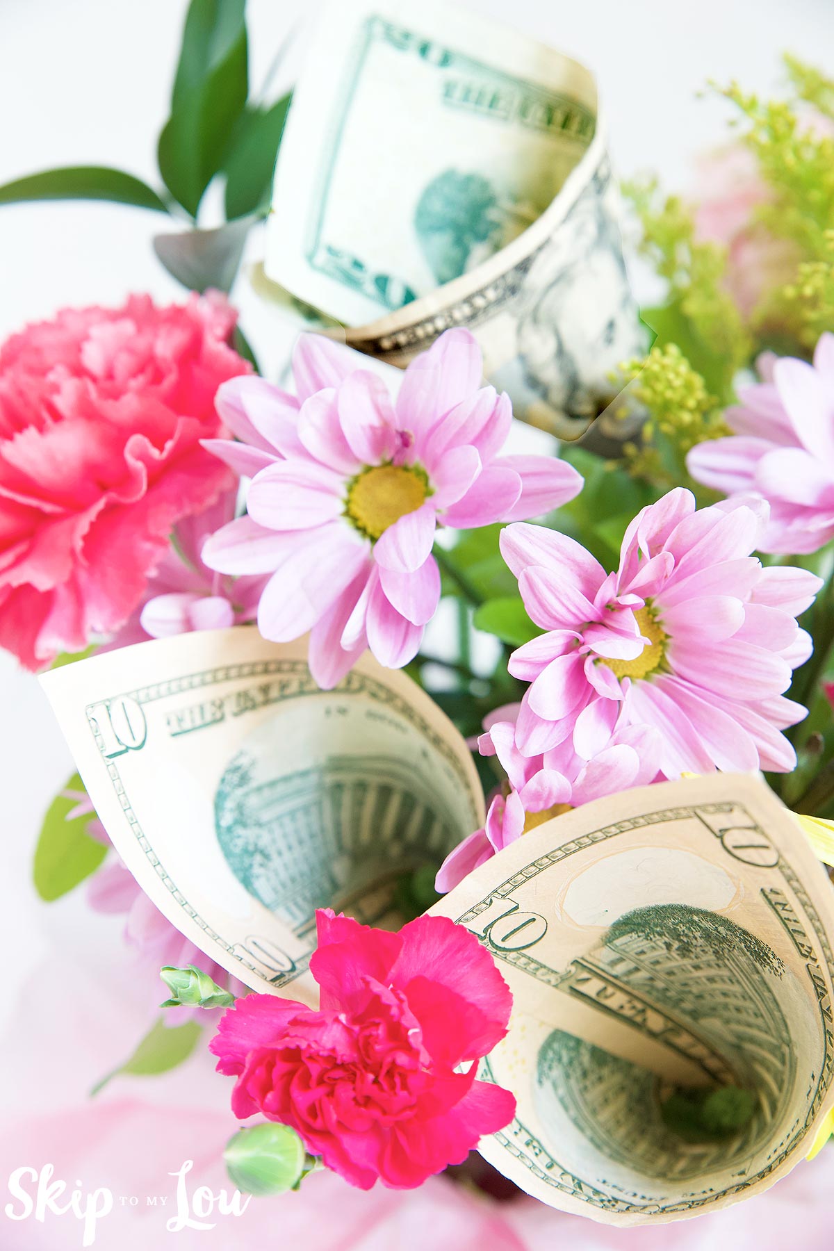 money flowers and real flowers