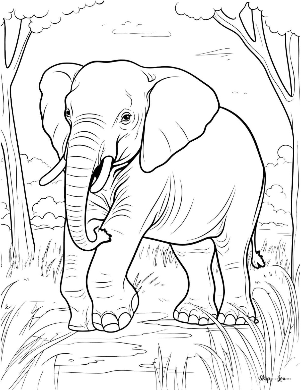 realistic elephant in jungle