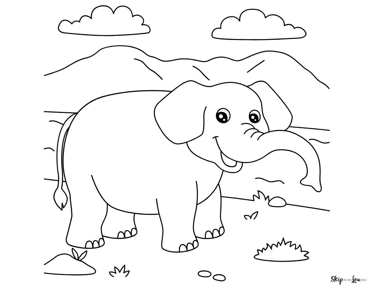 cute elephant scene