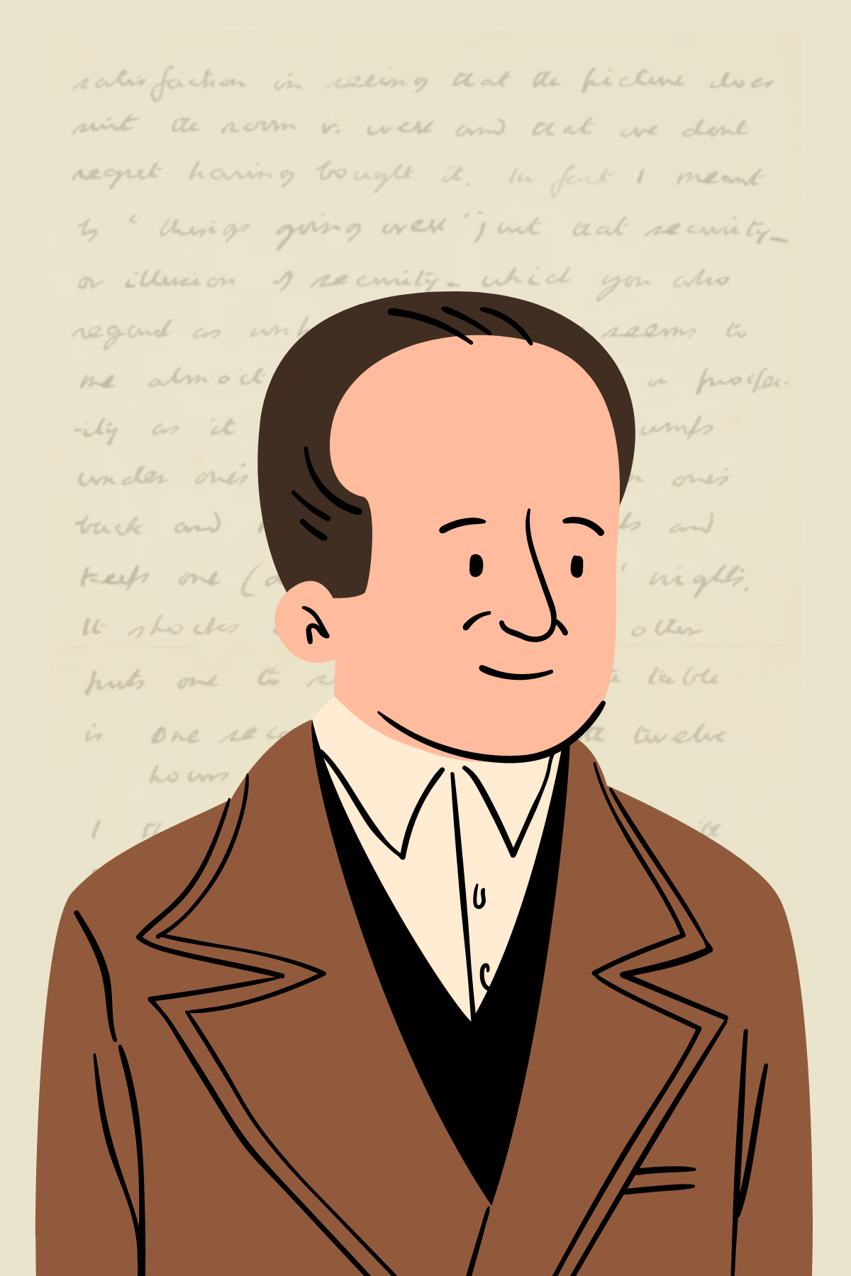 Image shows a picture of C.S. Lewis with some of his quotes written behind him.
