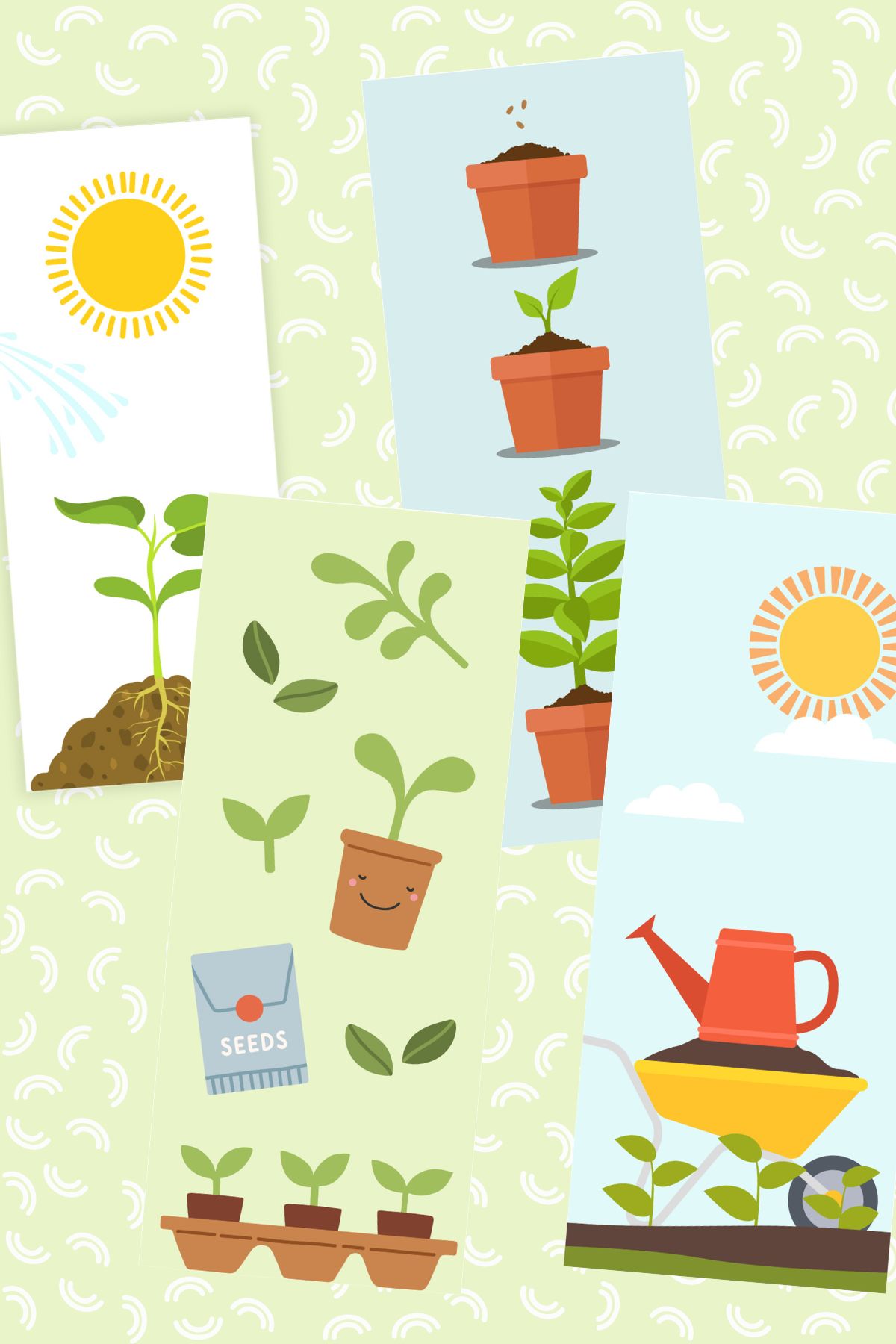 Skip to my Lou - Sprout Bookmark - The whole collection of four sprout bookmarks