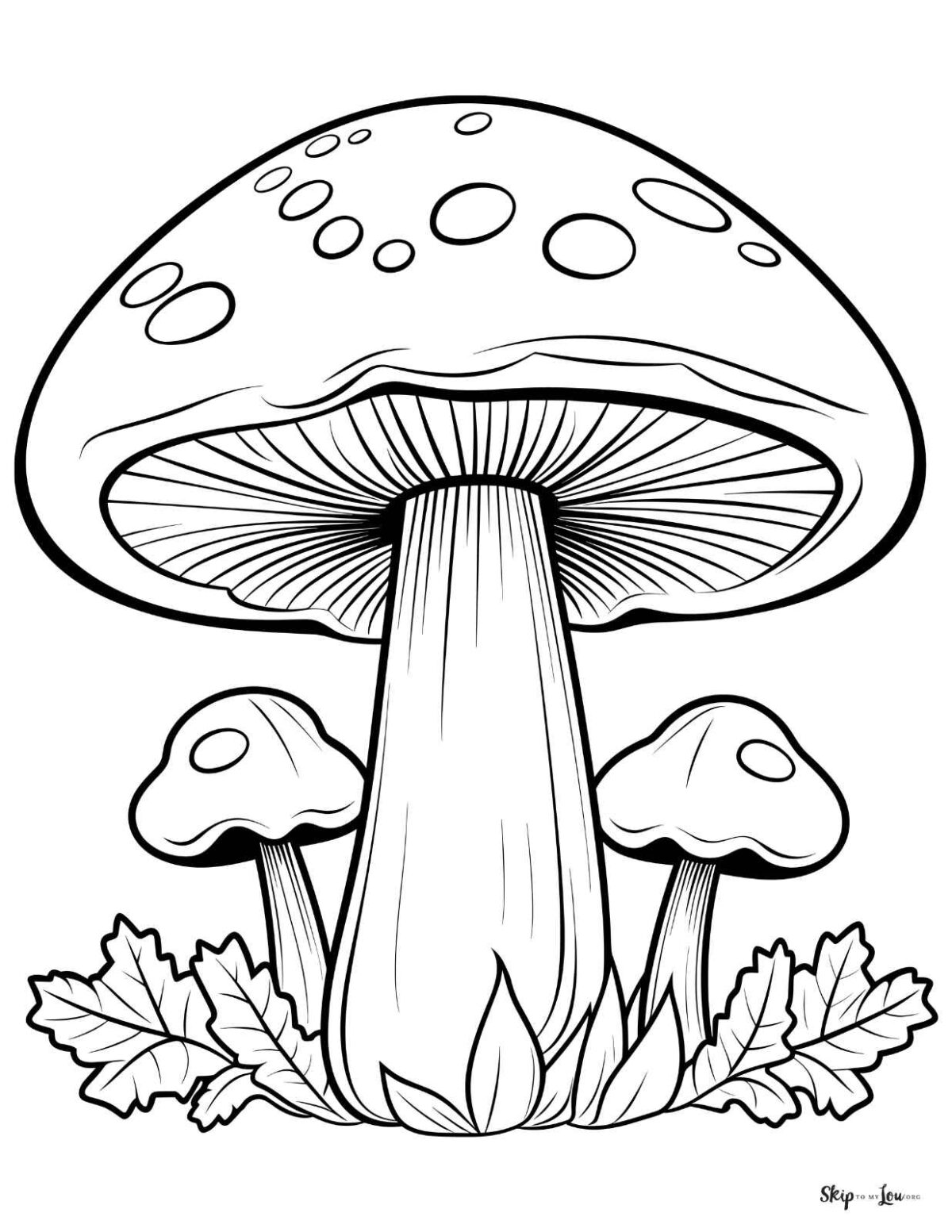 tall mushroom coloring page