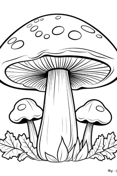 tall mushroom coloring page