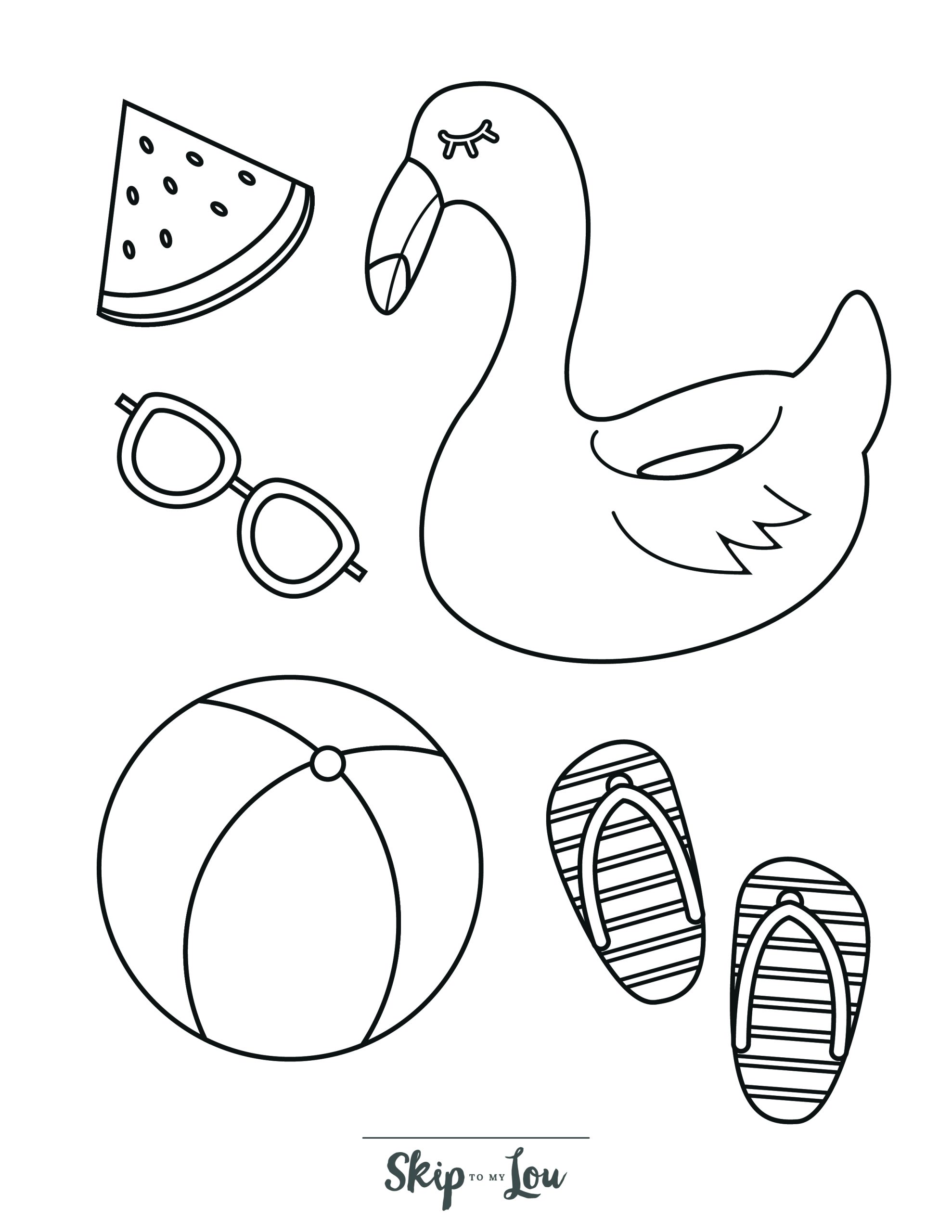 Beach Coloring Page 5 - Items found on the beach