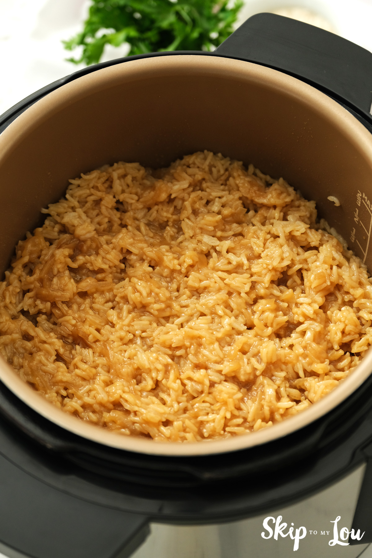 Stick of butter rice in an Instant Pot, by Skip to my Lou.