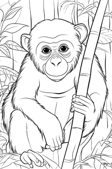 chimpanzee coloring page