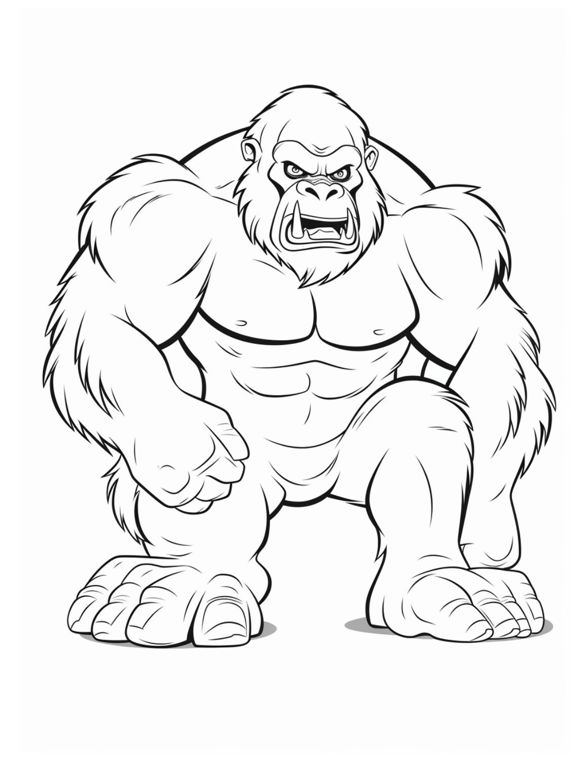 Image shows a gorilla coloring page - Skip to my Lou