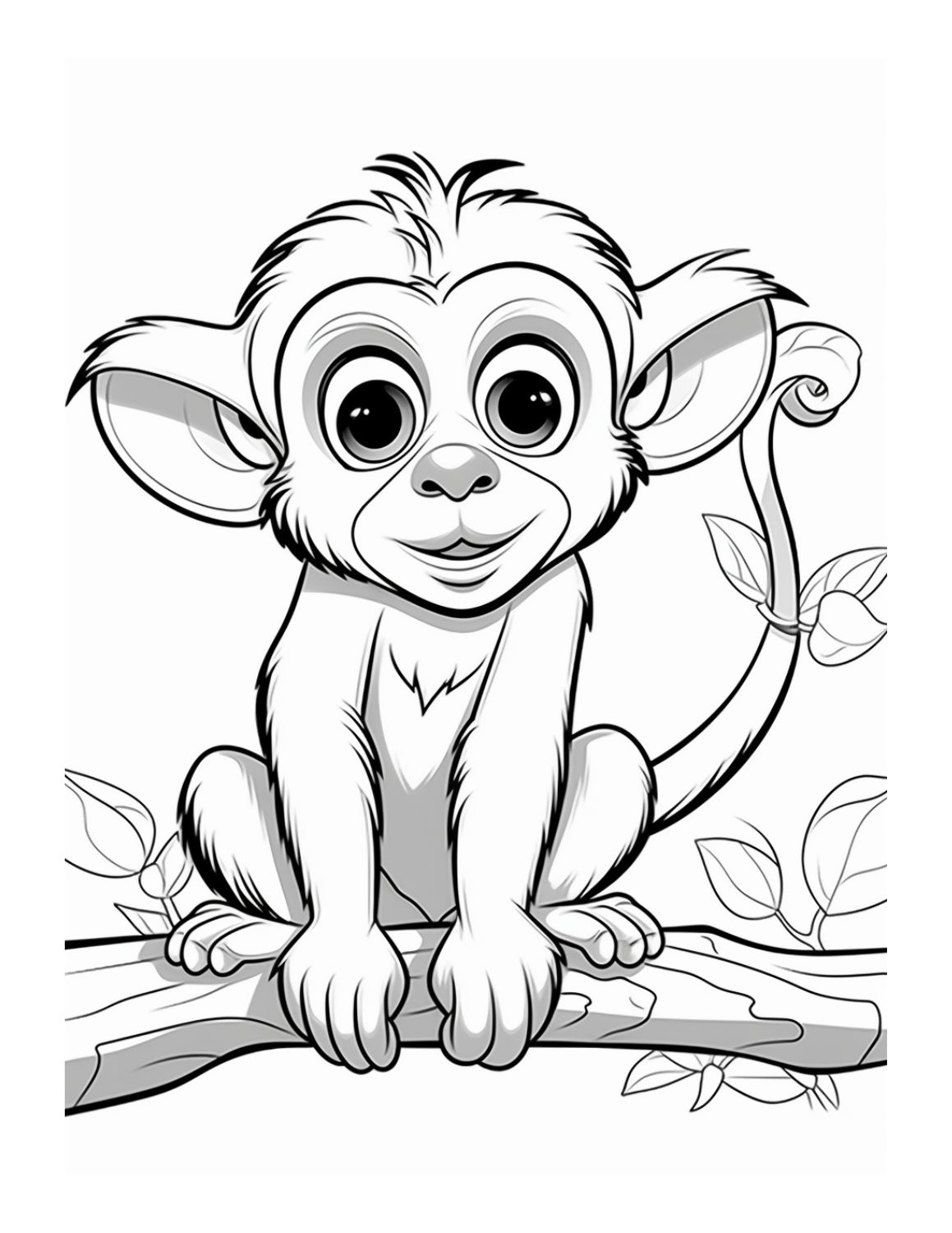 Image shows a squirrel monkey coloring page - Skip to my Lou