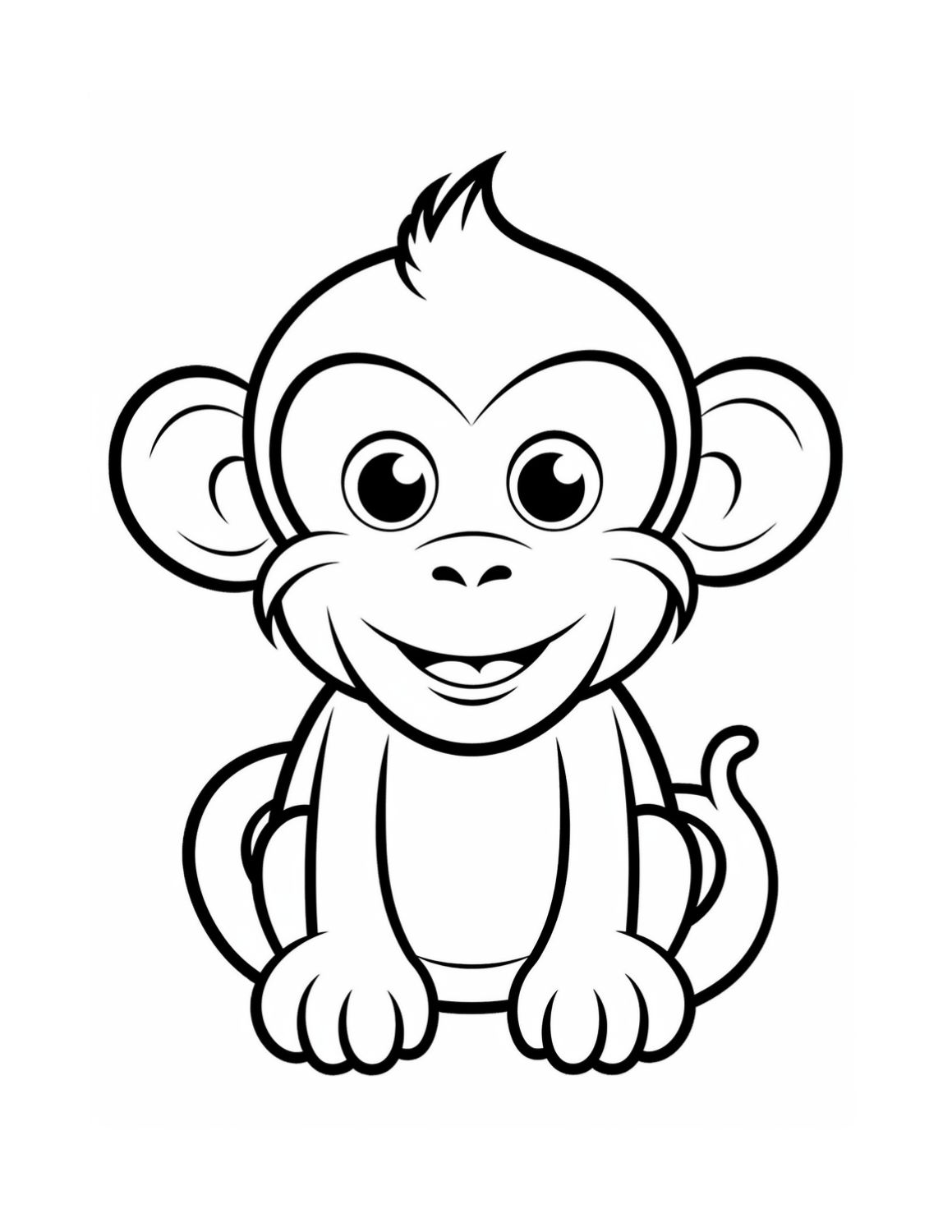 Image shows a baby monkey coloring page - Skip to my Lou