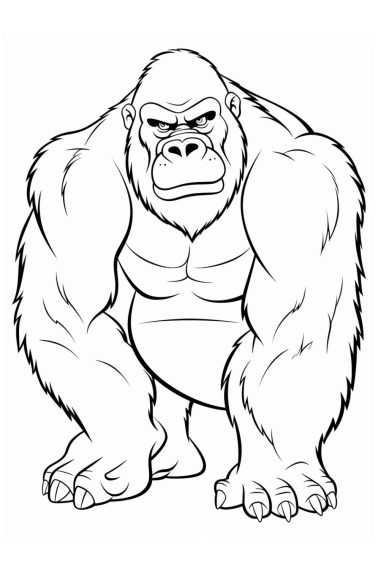 Image shows a gorilla on his feet and legs - Skip to my Lou