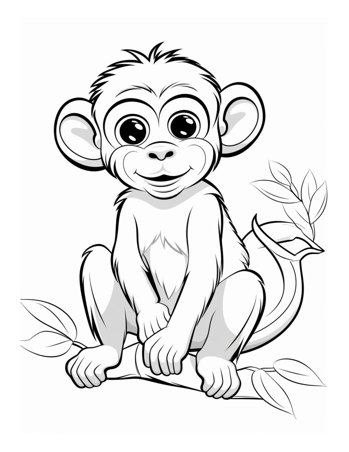 Image shows a drawing of a cute little monkey - Skip to my Lou