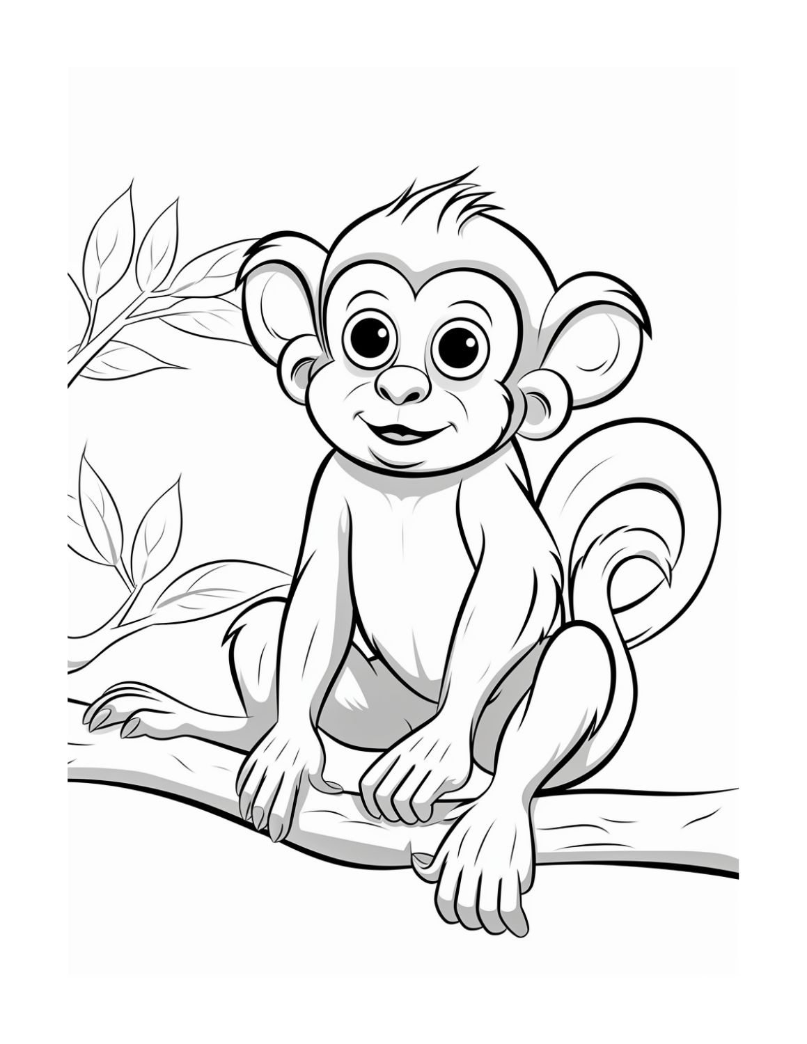 Image shows a drawing of a cute baby monkey - Skip to my Lou