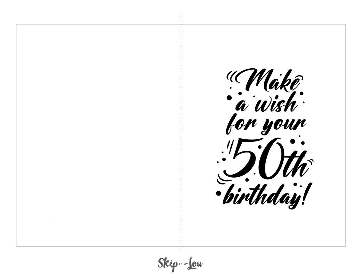 First 50th birthday card - "Make a wish for your 50th birthday"