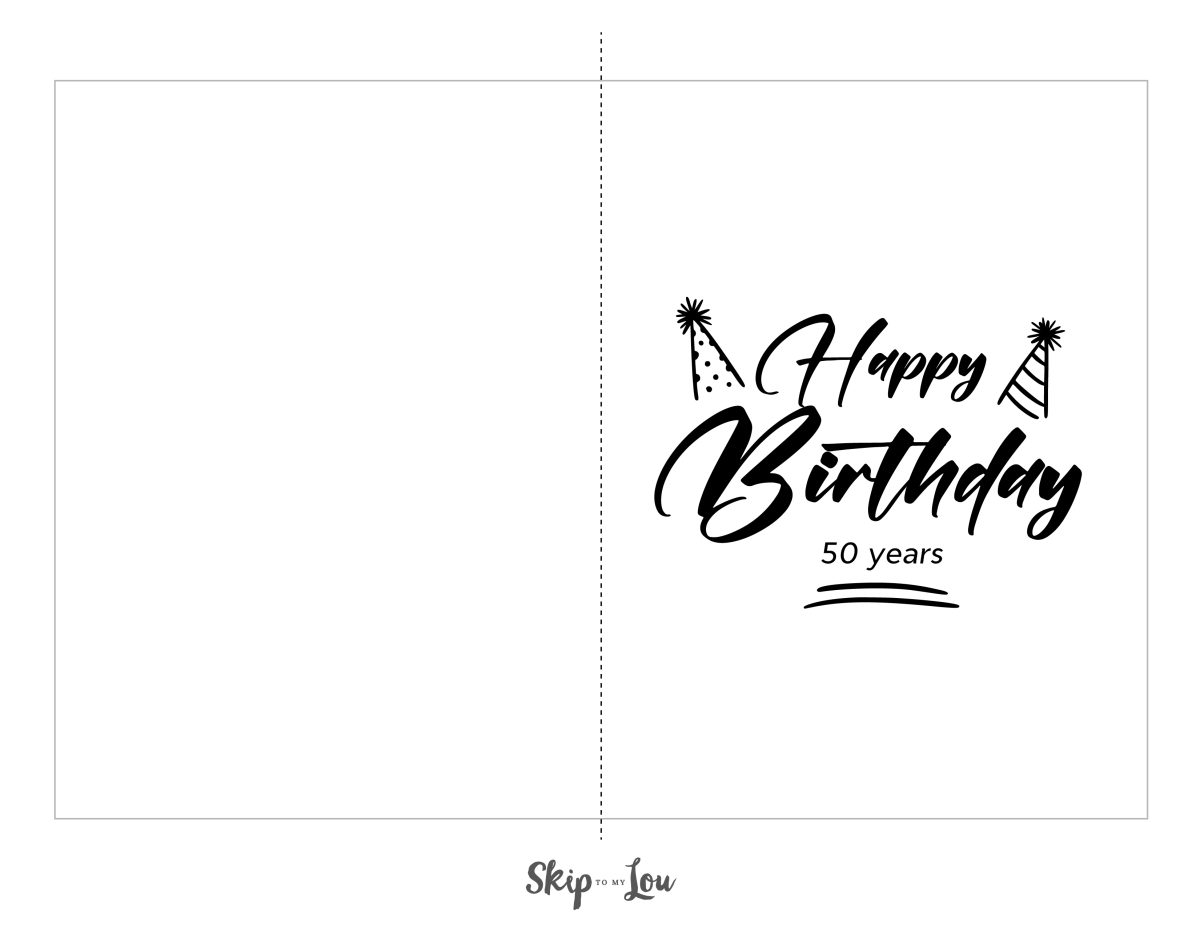 Second 50th birthday card "Happy birthday - 50 years"