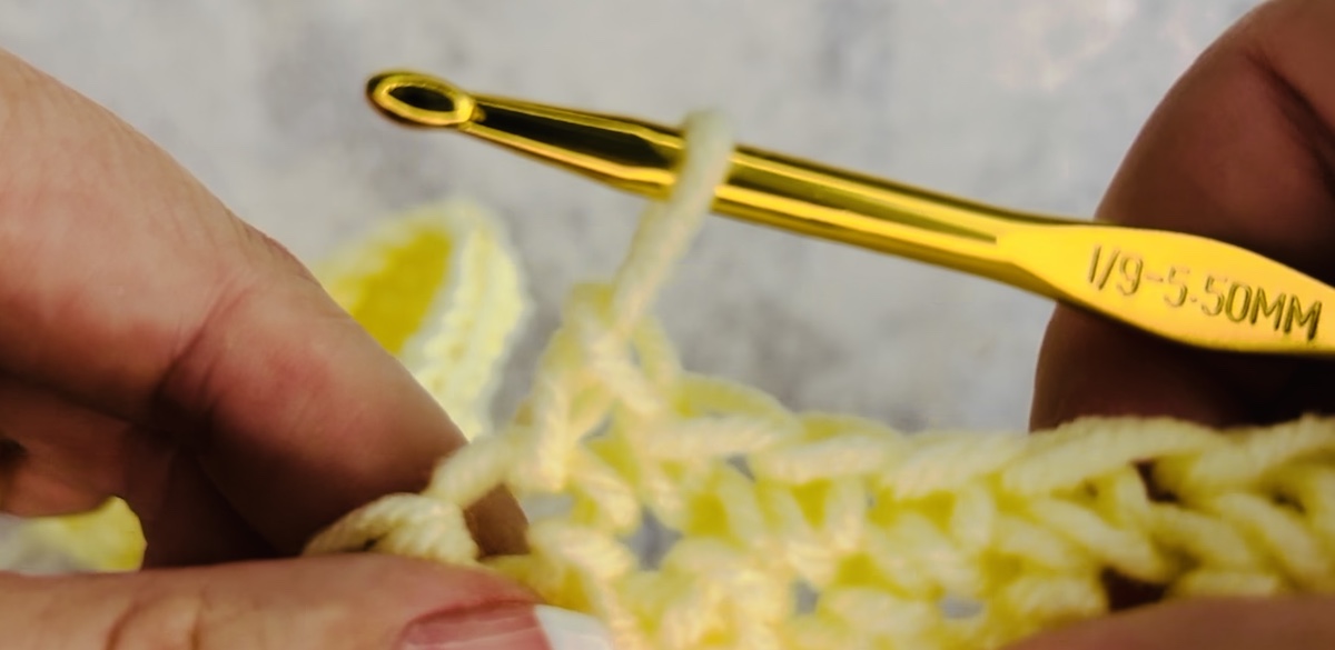 Step 6 to make a stitch crochet.Repeat steps 4 to 7 as many times as needed!