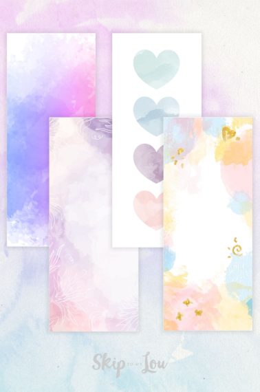 Watercolor Bookmark 1 - An assortment of colorful watercolor paints
