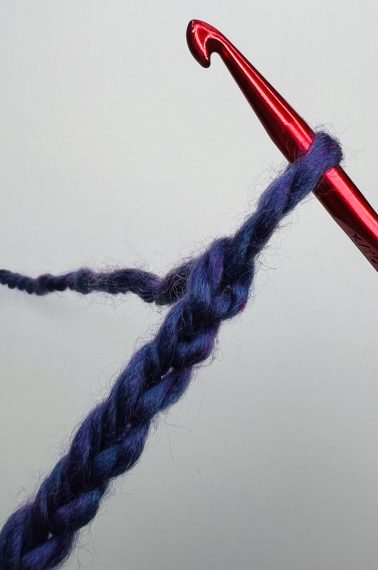 Last step to create a chain crochet -continue until you have finished the needed stitches