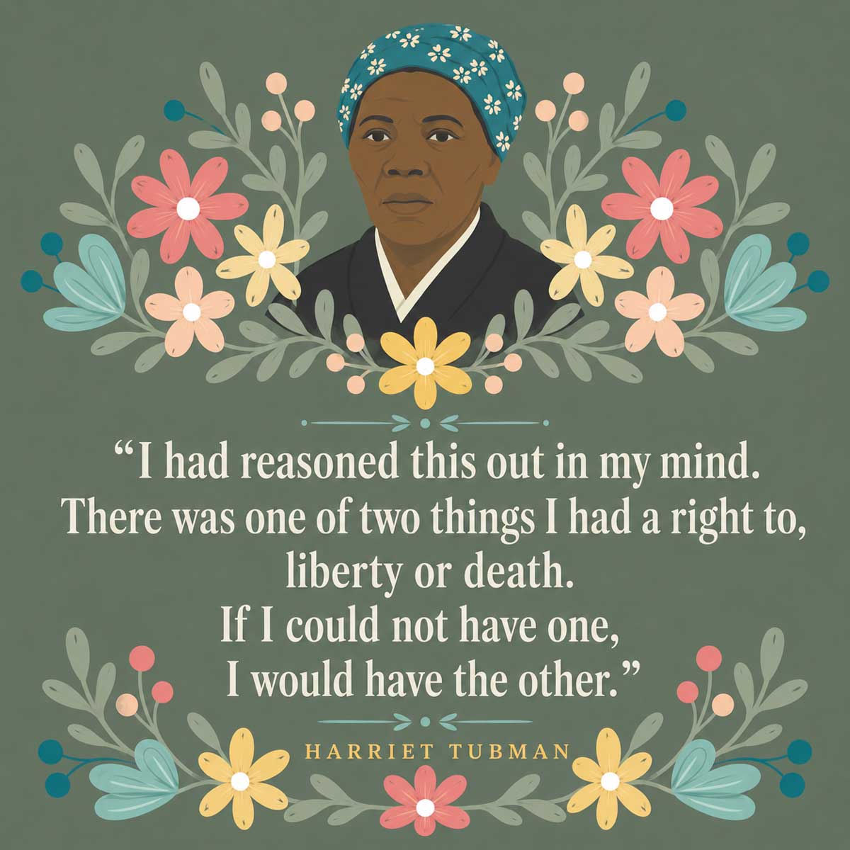 image of Harriet Tubman with quote
