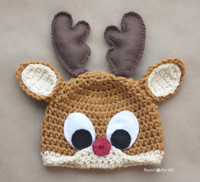rudolph crochet hat