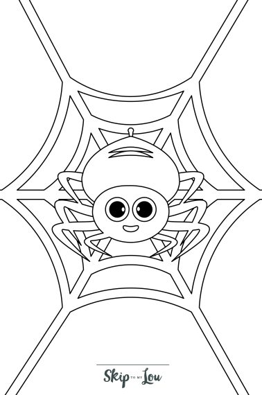 spider on web coloring page