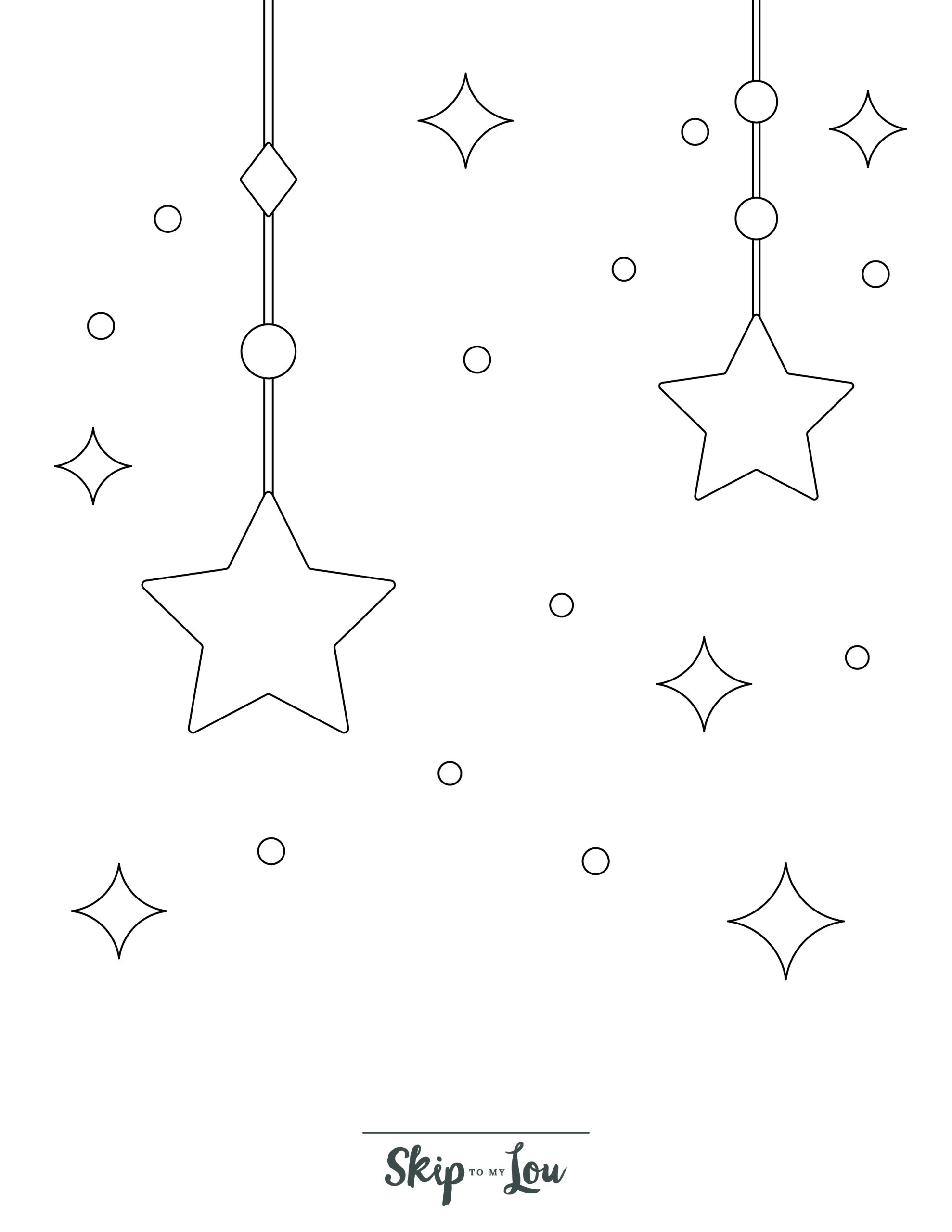 Star Coloring Page 5 - Line drawing of a star decorations 