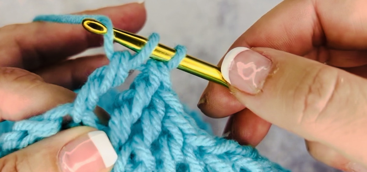 Step 6 to do a treble crochet: yarn over again