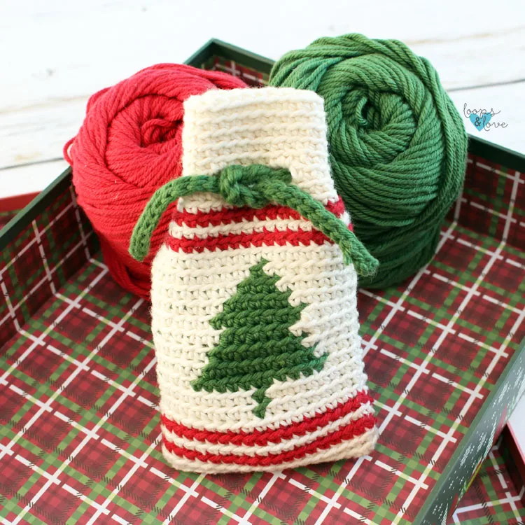crochet christmas gift bag