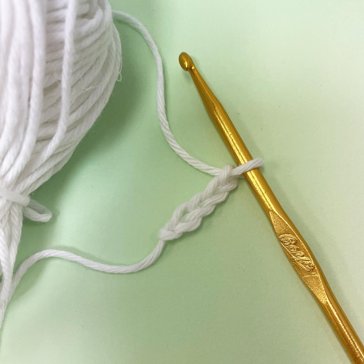 Step 2 to make a crochet ghost